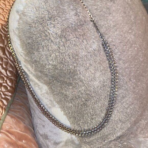 Ann Taylor Chain Link Necklace with Crystals! - Picture 1 of 13